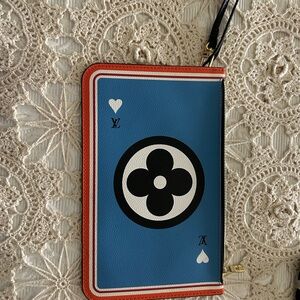 Blue Playing Card Zip Pouch wristlet